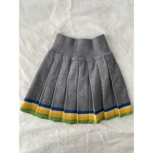 Gucci Little Girls Pleated Knit Gray Striped Skirt Made in Italy / Kids Size 6